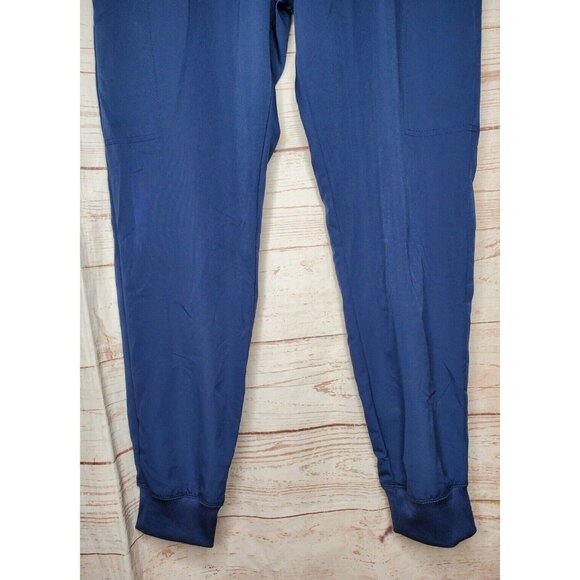 Scrubology Large Navy Blue Multi-Pocket Scrub Pants Poly/Spandex Stretch Medical - Picture 4 of 12